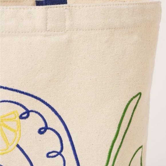 NWT Fish Embroidered canvas tote bag Kate Spade New York X Target Natural - Picture 3 of 3